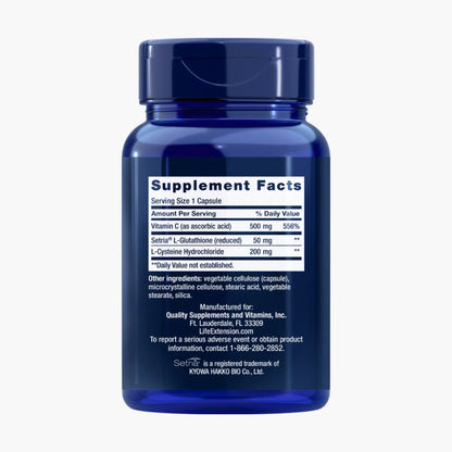グルタチオン、システイン & C Glutathione, Cysteine & C 100粒 Life Extension