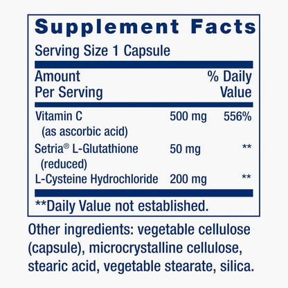 グルタチオン、システイン & C Glutathione, Cysteine & C 100粒 Life Extension