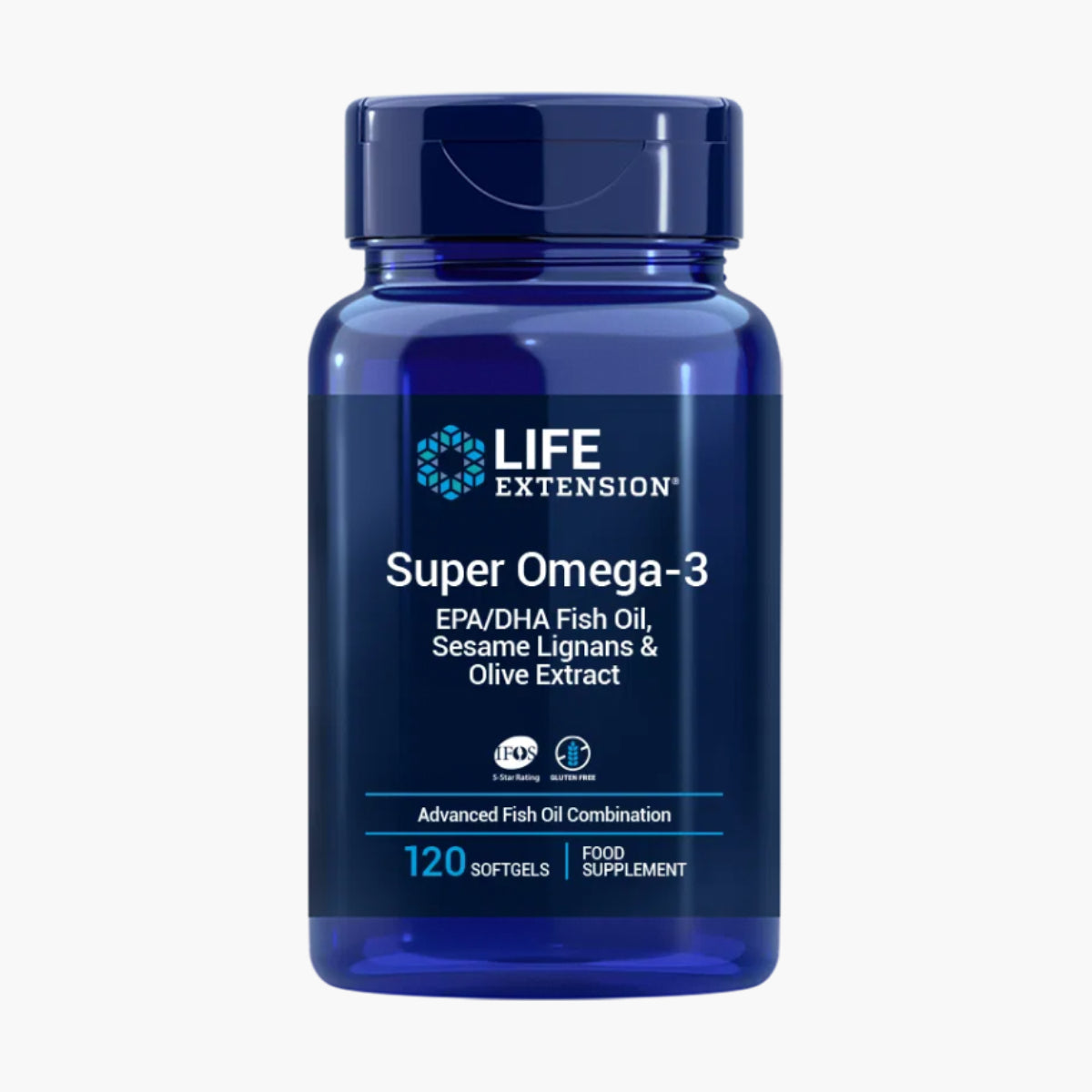 スーパーオメガ3 EPA / DHA フィッシュオイル ゴマリグナン オリーブエキス Super Omega-3 EPA / DHA Fish Oil 120粒 Life Extension
