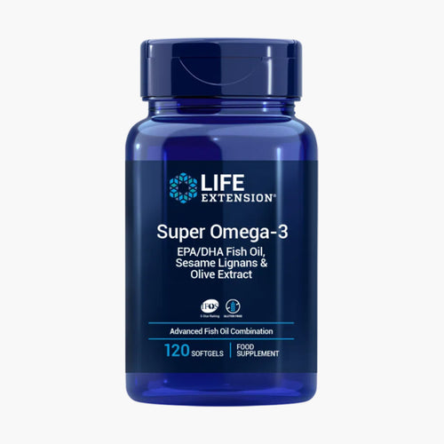 スーパーオメガ3 EPA / DHA フィッシュオイル ゴマリグナン オリーブエキス Super Omega-3 EPA / DHA Fish Oil 120粒 Life Extension