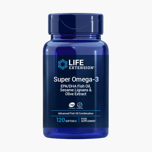 スーパーオメガ3 EPA / DHA フィッシュオイル ゴマリグナン オリーブエキス Super Omega-3 EPA / DHA Fish Oil 120粒 Life Extension